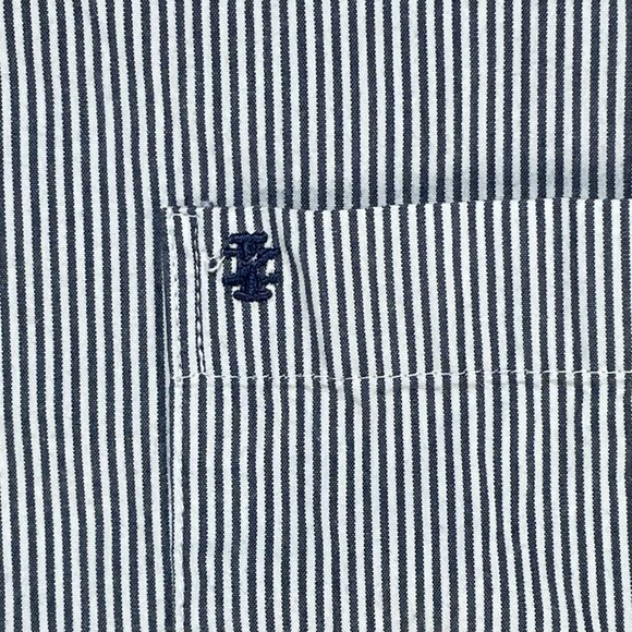 Izod Shirt Men's 4XL Gray White Striped Cotton Long Sleeve Embroidered Pocket - Picture 6 of 9
